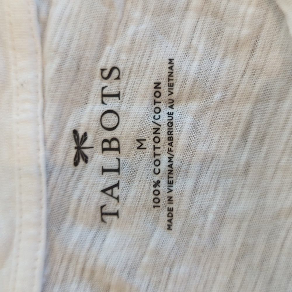 Talbots Short Sleeve Shirt with Eyelet Hem White Size Medium - Picture 3 of 4